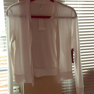 American Apparel White Brushed Jersey Cardigan